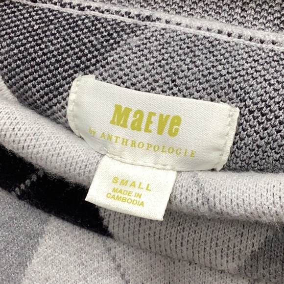 Anthropologie x Maeve Cary’s Mock Neck Argyle Pullover Sweater Size Medium - Picture 6 of 11